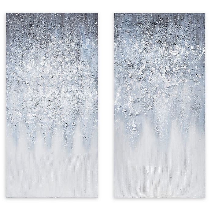 slide 1 of 6, Madison Park Winter Gaze Wrapped Canvas Wall Art - Blue/White, 2 ct