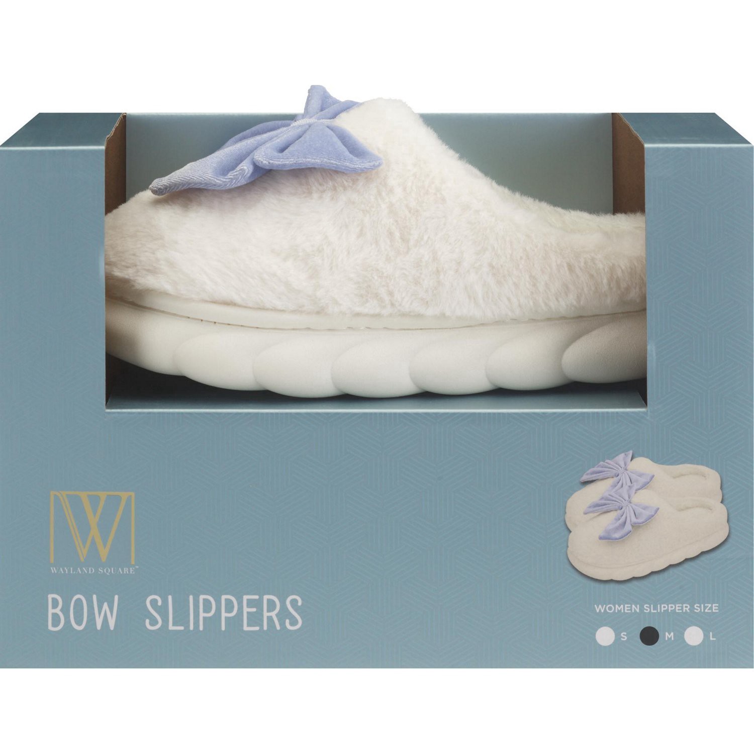 slide 4 of 4, Wayland Square Lilac Bow Slippers, Assorted Sizes, 1 ct