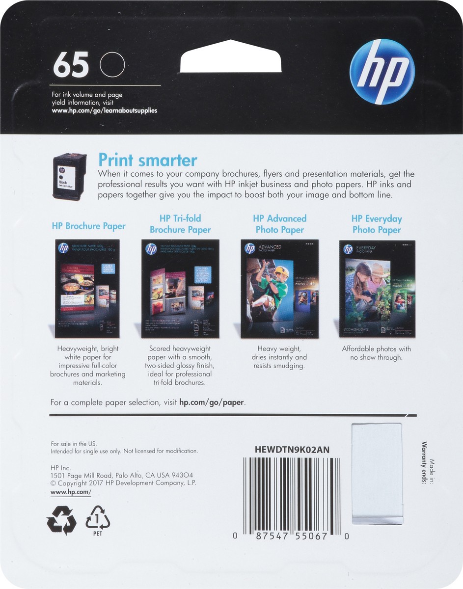 slide 11 of 13, HP 65 Black Ink Cartridge 1 ea, 1 ct