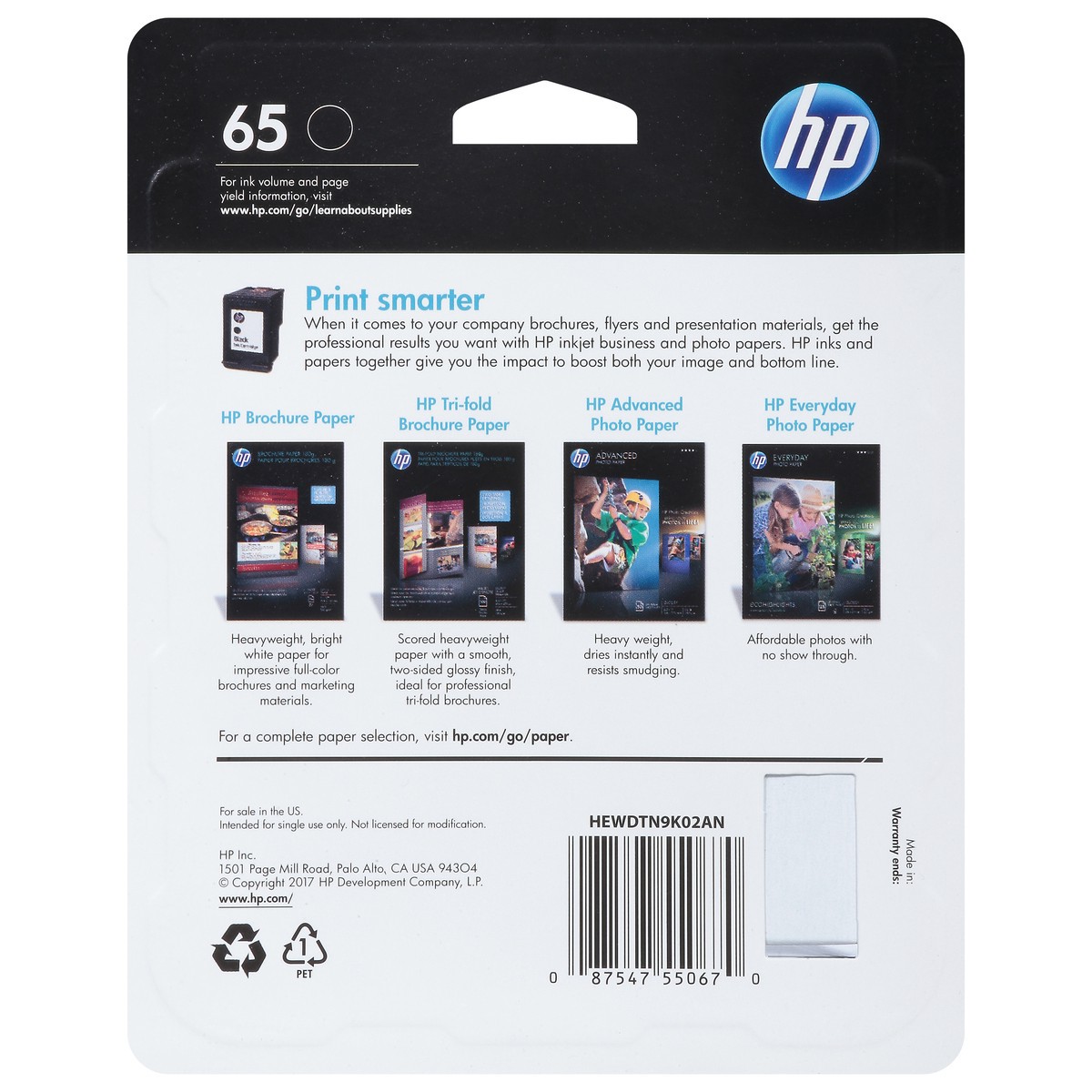 slide 3 of 13, HP 65 Black Ink Cartridge 1 ea, 1 ct