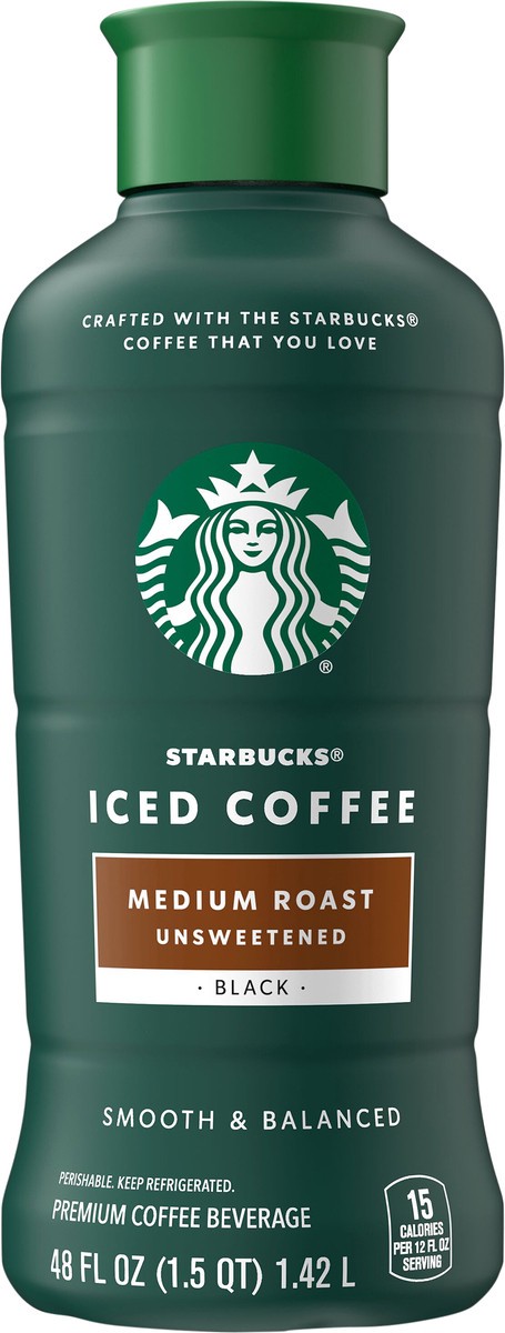 slide 4 of 8, Starbucks Iced Coffee Unsweetened Premium Coffee Beverage 48 Fluid Ounce Plastic Bottle - 48 oz, 48 oz