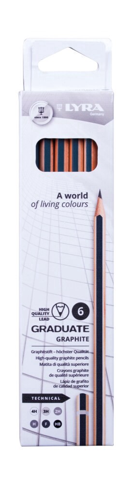 slide 1 of 1, Lyra Graduate Graphite Pencil Set, 6 ct