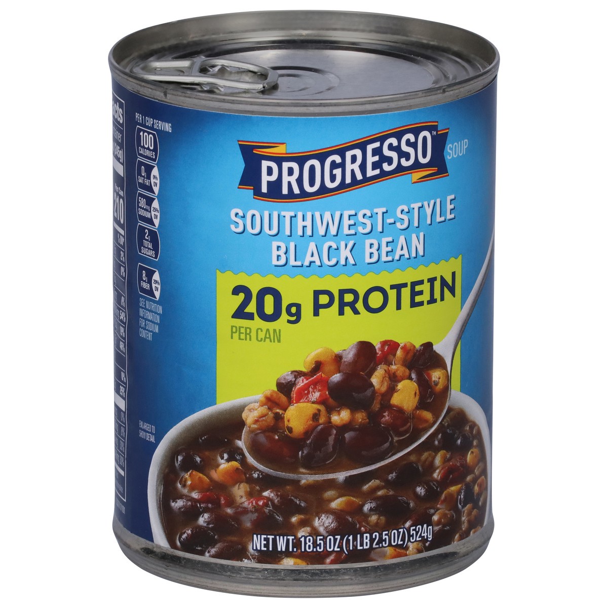 slide 6 of 9, Progresso Southwest-Style Black Bean Protein Soup, Vegetarian- 18.5 oz, 18.5 oz