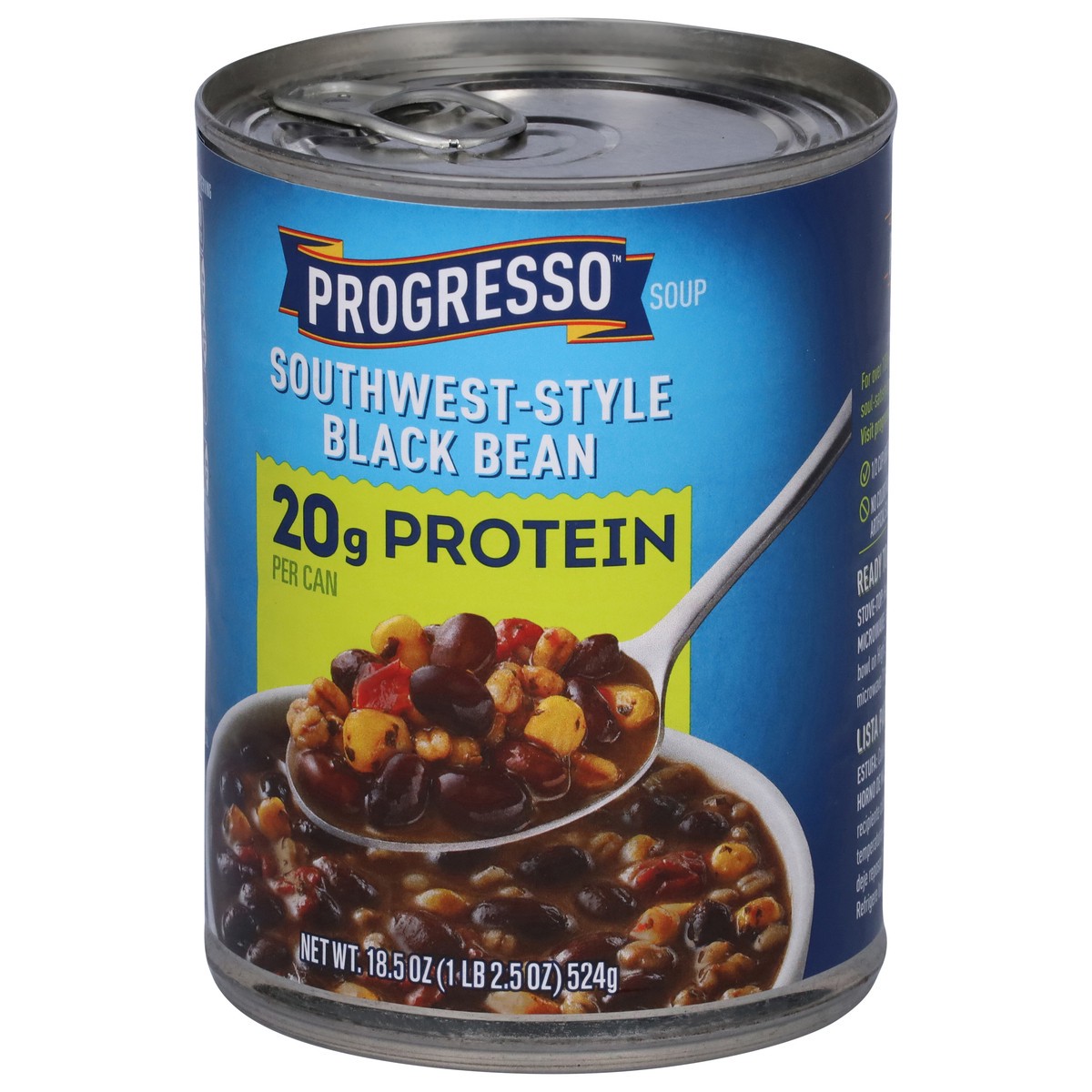 slide 9 of 9, Progresso Southwest-Style Black Bean Protein Soup, Vegetarian- 18.5 oz, 18.5 oz