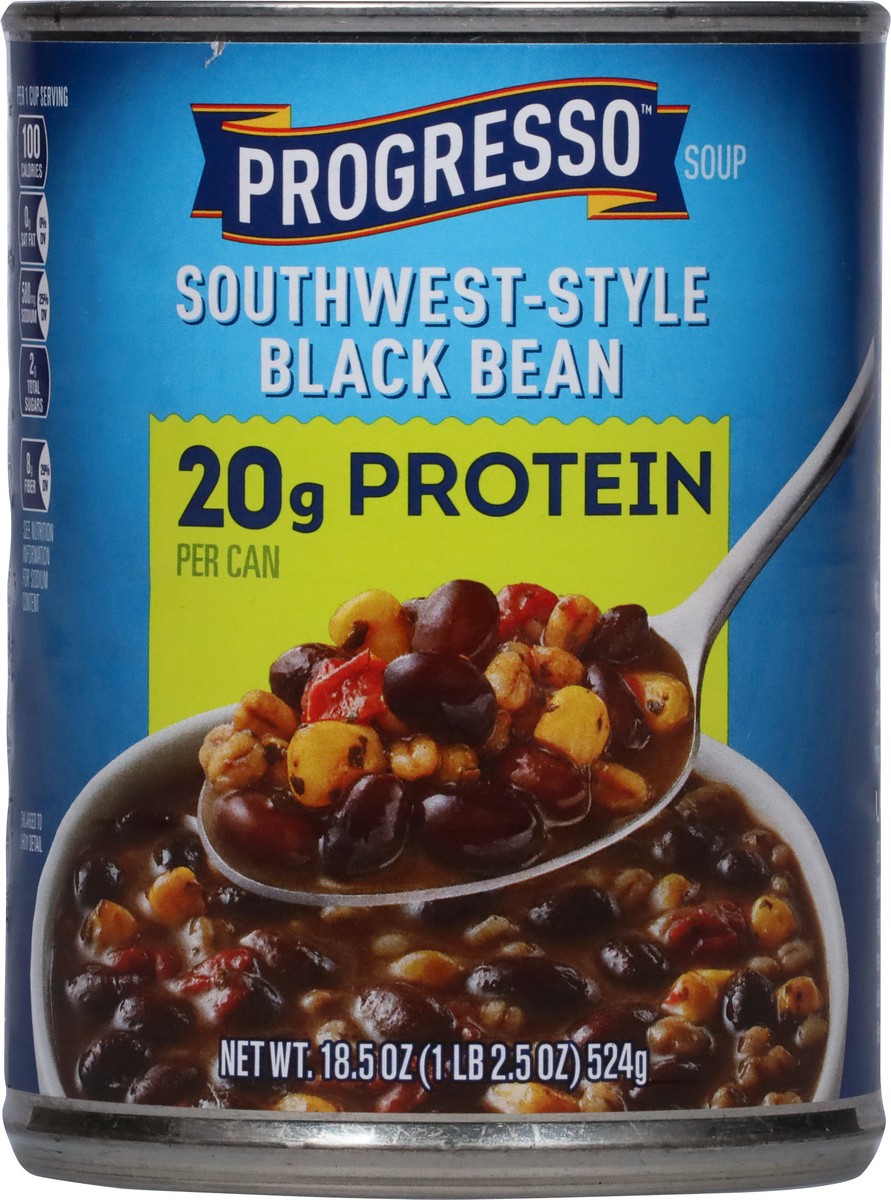 slide 5 of 9, Progresso Southwest-Style Black Bean Protein Soup, Vegetarian- 18.5 oz, 18.5 oz