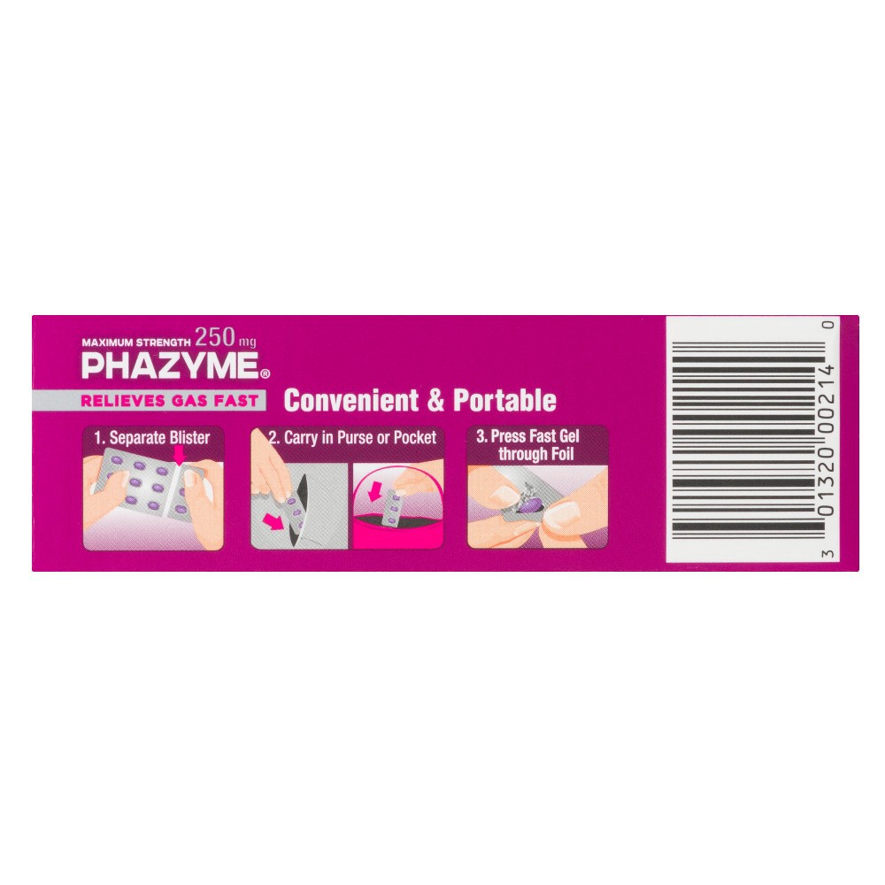 slide 3 of 4, Phazyme Maximum Strength Gas & Bloating Relief, Works in Minutes, 24 Fast Gels, 24 ct