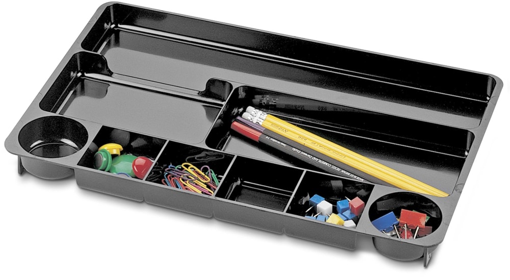 slide 1 of 1, OfficeMate 9-Compartment Drawer Tray - Black, 1 ct