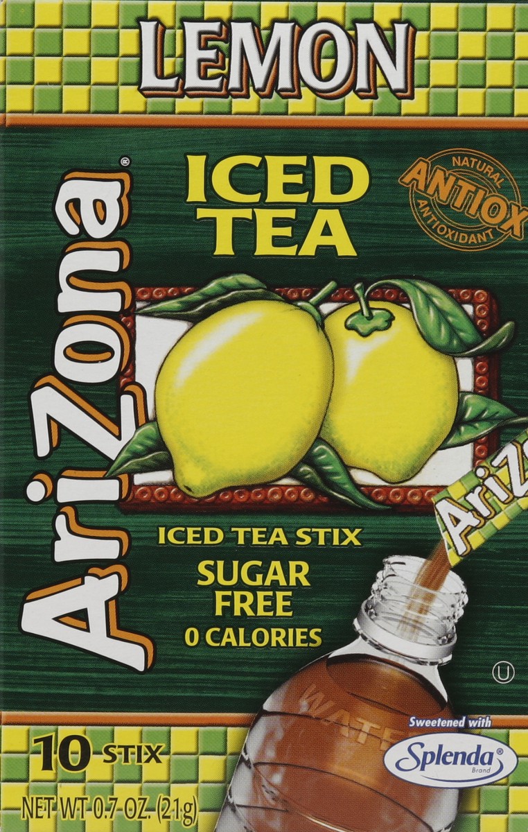 slide 5 of 5, AriZona Lemon Iced Tea Stix Sugar-Free - 10 ct, 10 ct