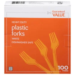 Guaranteed Value Heavy Duty Plastic Forks White