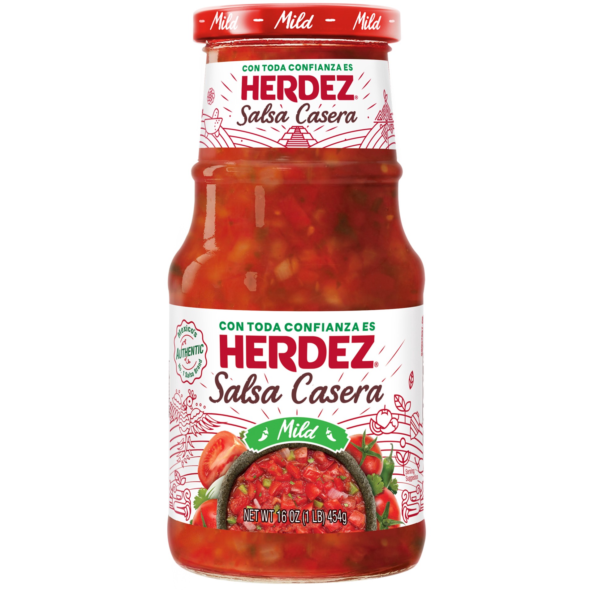 slide 1 of 4, Herdez Mild Salsa Casera, 16 oz