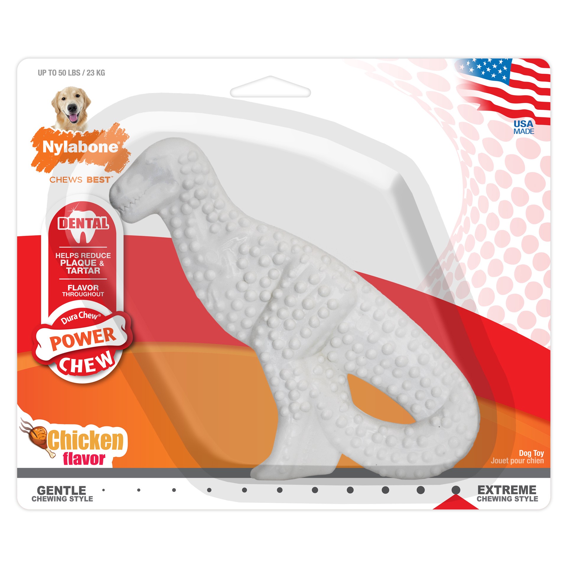 slide 7 of 10, Nylabone Dino Dental Chew, 1 ct