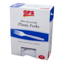 slide 1 of 1, GFS White Plastic Forks, 150 ct