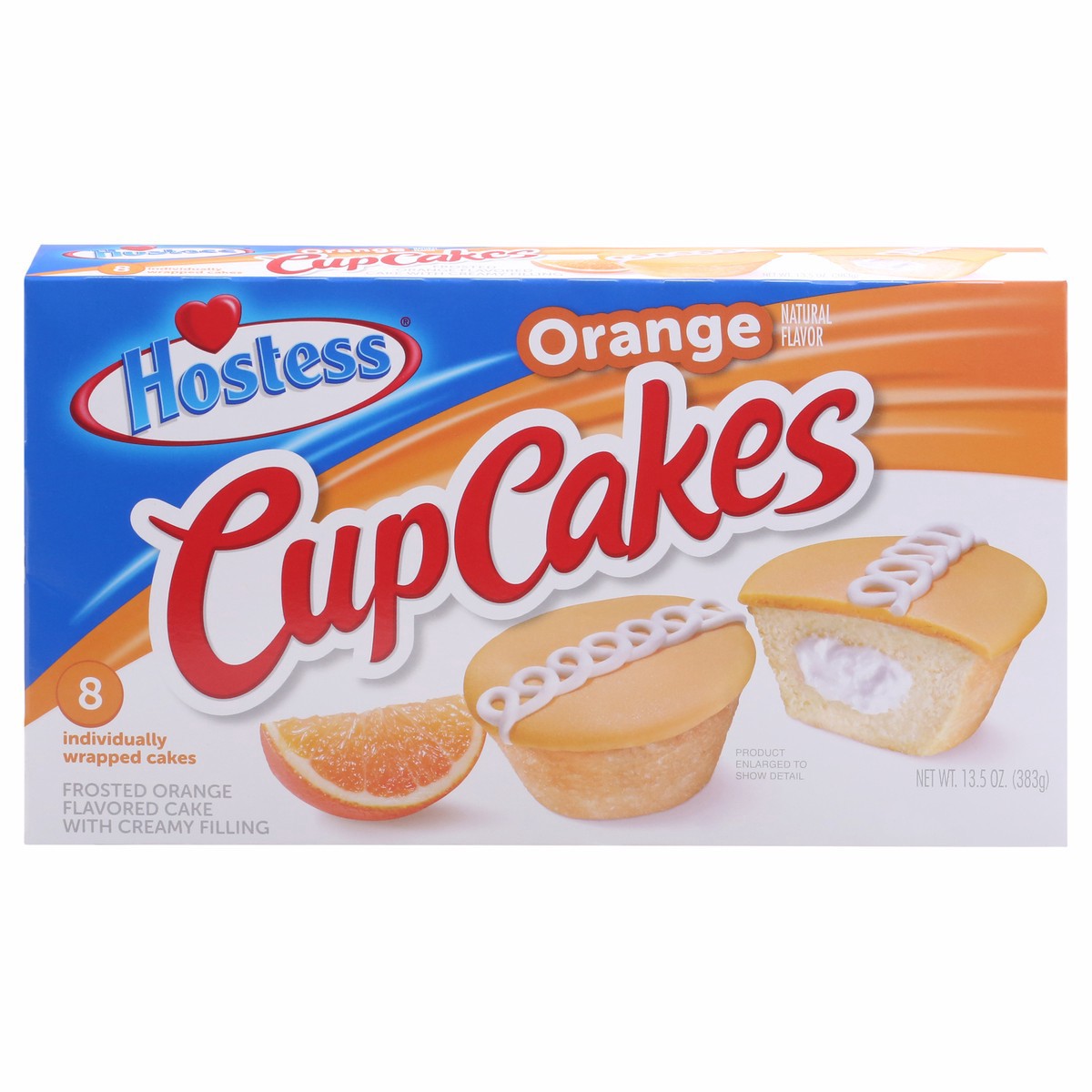 slide 1 of 15, HOSTESS Orange Flavored Cupcakes, 8 ct; 13.5 oz