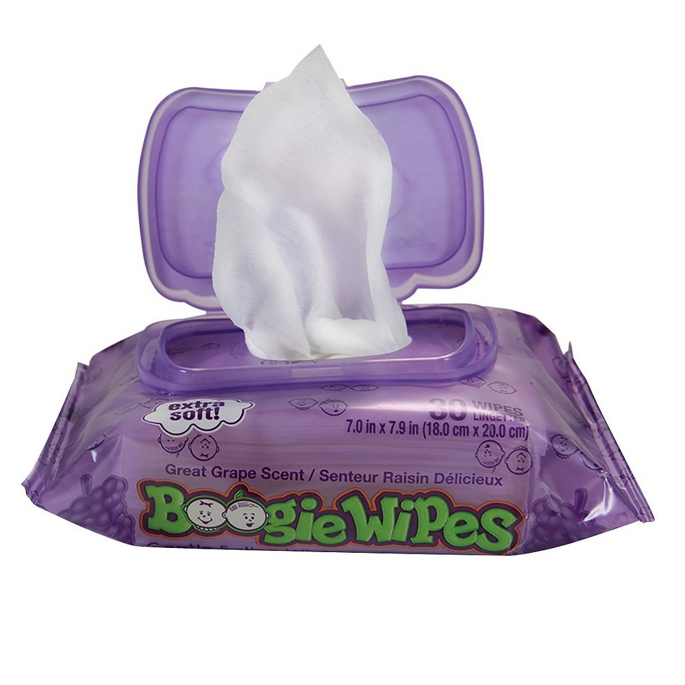 slide 2 of 4, Boogie Wipes Grape Scent Wipes, 30 ct