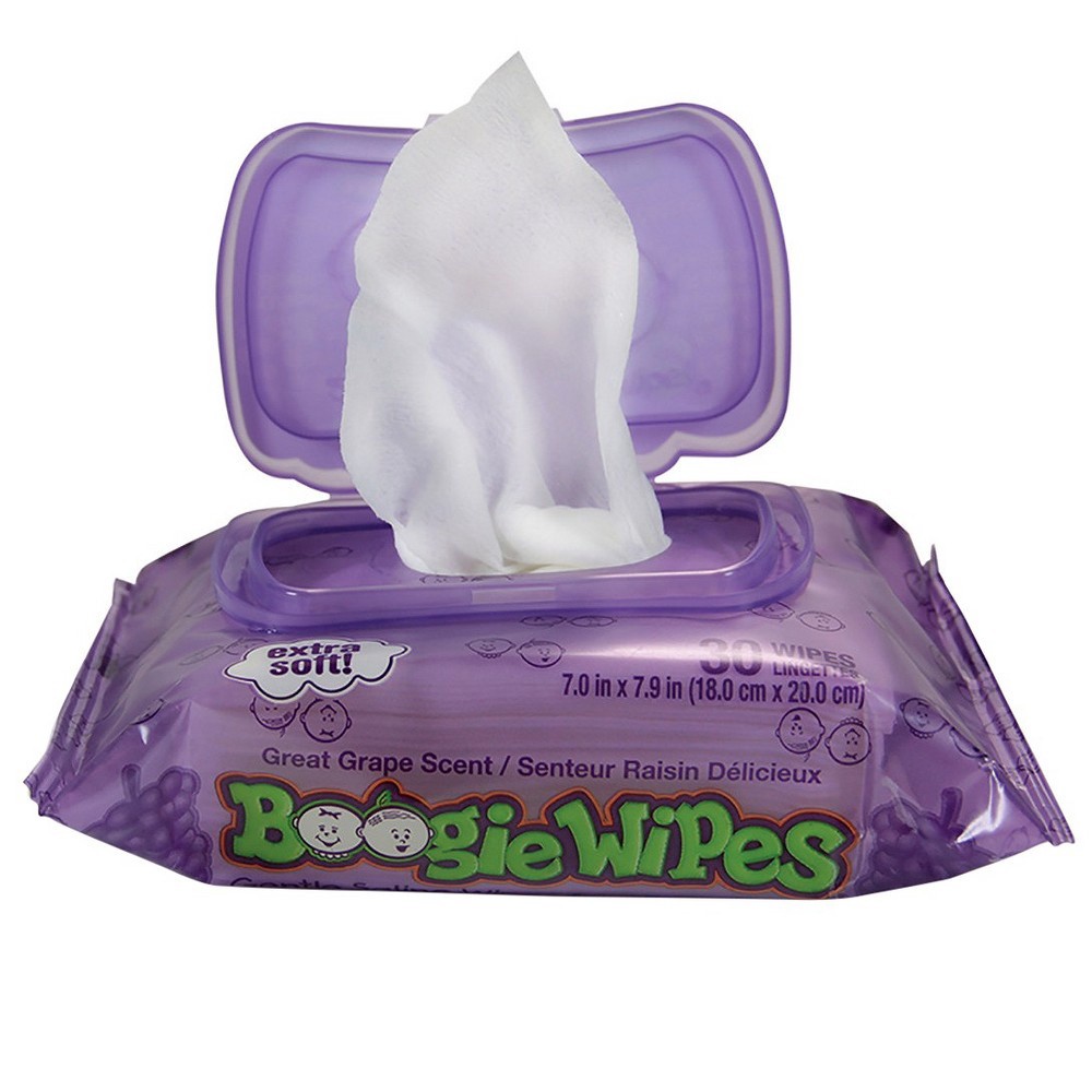 slide 3 of 4, Boogie Wipes Grape Scent Wipes, 30 ct