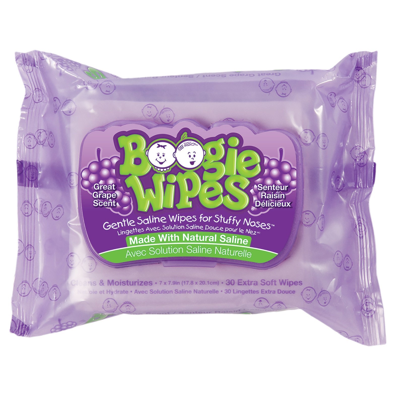 slide 1 of 4, Boogie Wipes Grape Scent Wipes, 30 ct