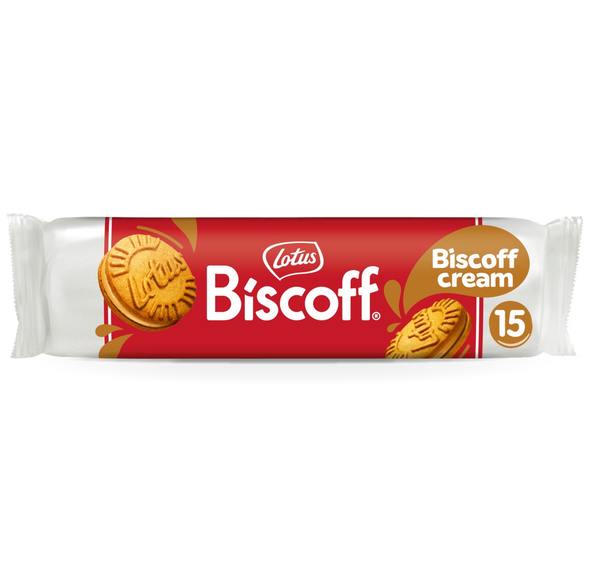 slide 1 of 14, Biscoff Sandwich Cookies, with Biscoff Cream, Caramelized, 15 ct