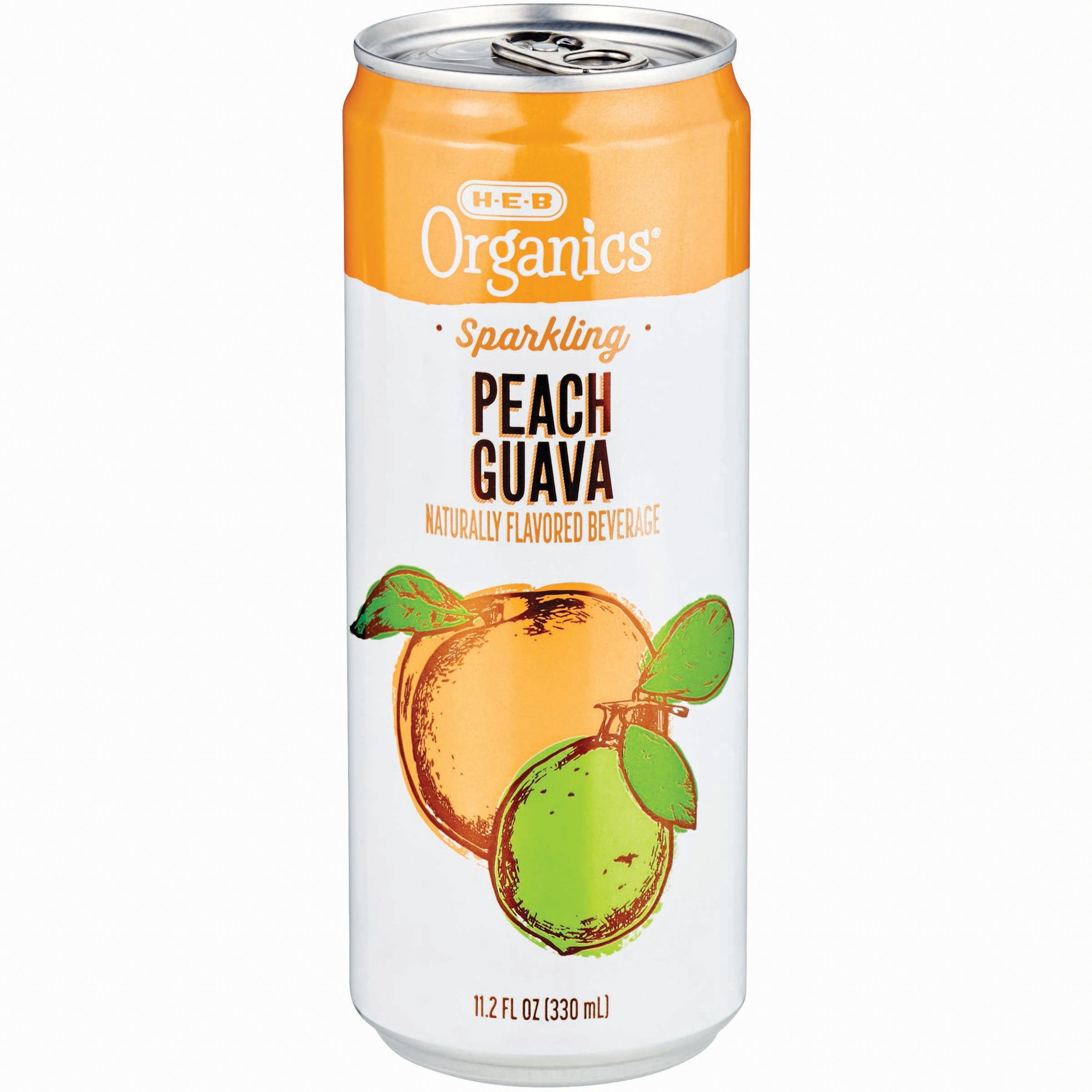 slide 1 of 1, H-E-B Organics Sparkling Peach Guava Beverage - 11.2 oz, 11.2 oz