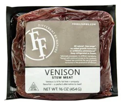 Fossil Farms Venison Stew Meat 1 lb