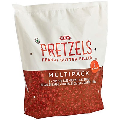 slide 1 of 1, H-E-B Select Ingredients Peanut Butter Filled Pretzels Multipack, 8 ct