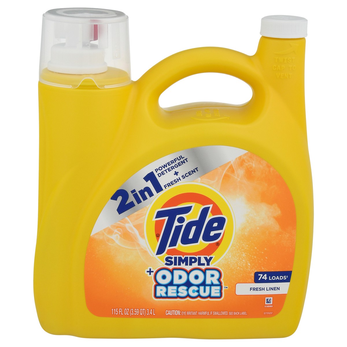 slide 12 of 13, Tide Simply 2-in-1 Fresh Linen Odor Rescue Detergent 115 fl oz, 115 fl oz