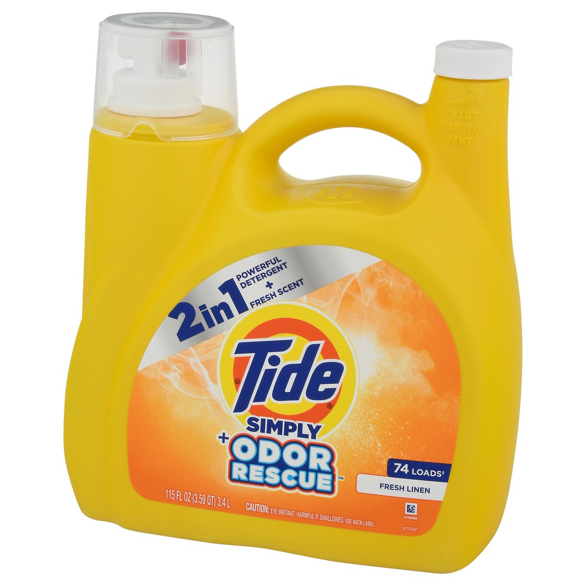 slide 3 of 13, Tide Simply 2-in-1 Fresh Linen Odor Rescue Detergent 115 fl oz, 115 fl oz