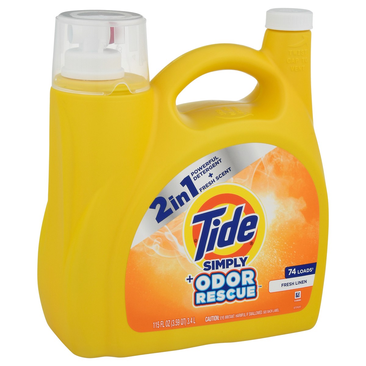 slide 2 of 13, Tide Simply 2-in-1 Fresh Linen Odor Rescue Detergent 115 fl oz, 115 fl oz