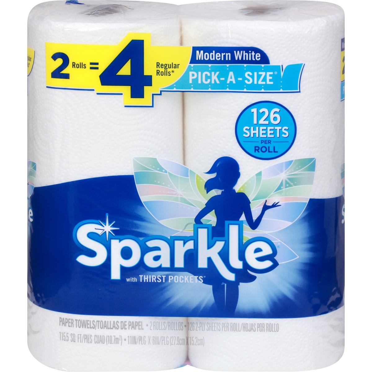 slide 1 of 1, Sparkle White Pick-a-Size Giant Roll Paper Towels, 2 ct