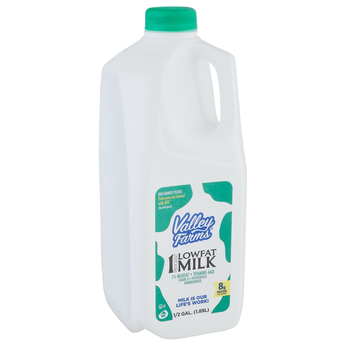 slide 10 of 14, Valley Farms 1% Milkfat Lowfat Milk 0.5 gl Jug, 1/2 gal