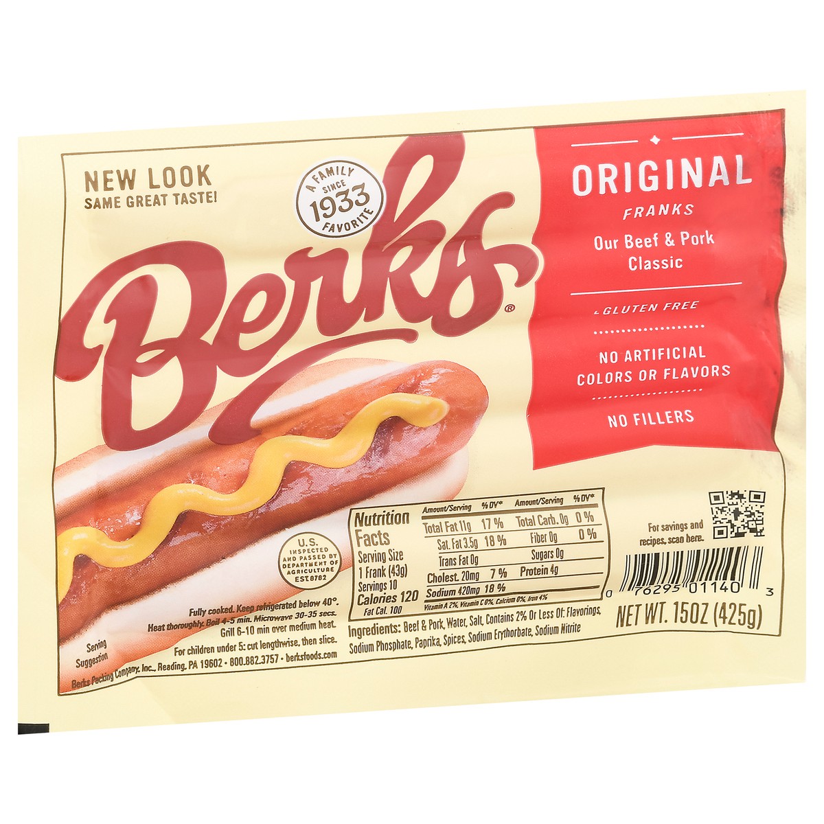 slide 4 of 9, Berks® original franks, 15 oz