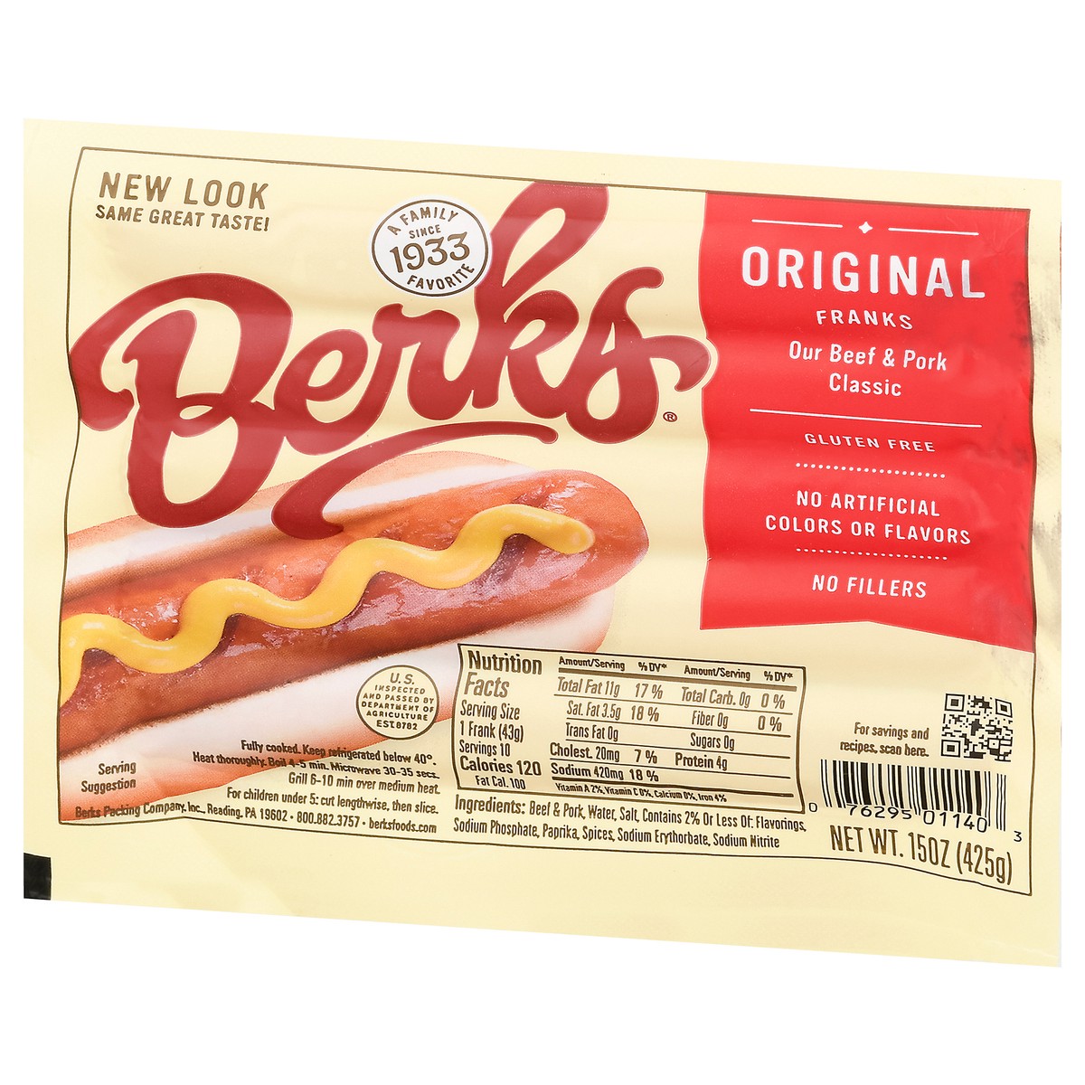 slide 3 of 9, Berks® original franks, 15 oz