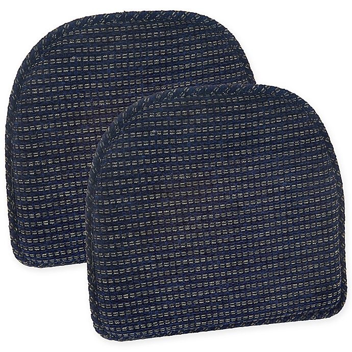 slide 1 of 1, Klear Vu Staten Gripper Chair Pad - Navy, 2 ct