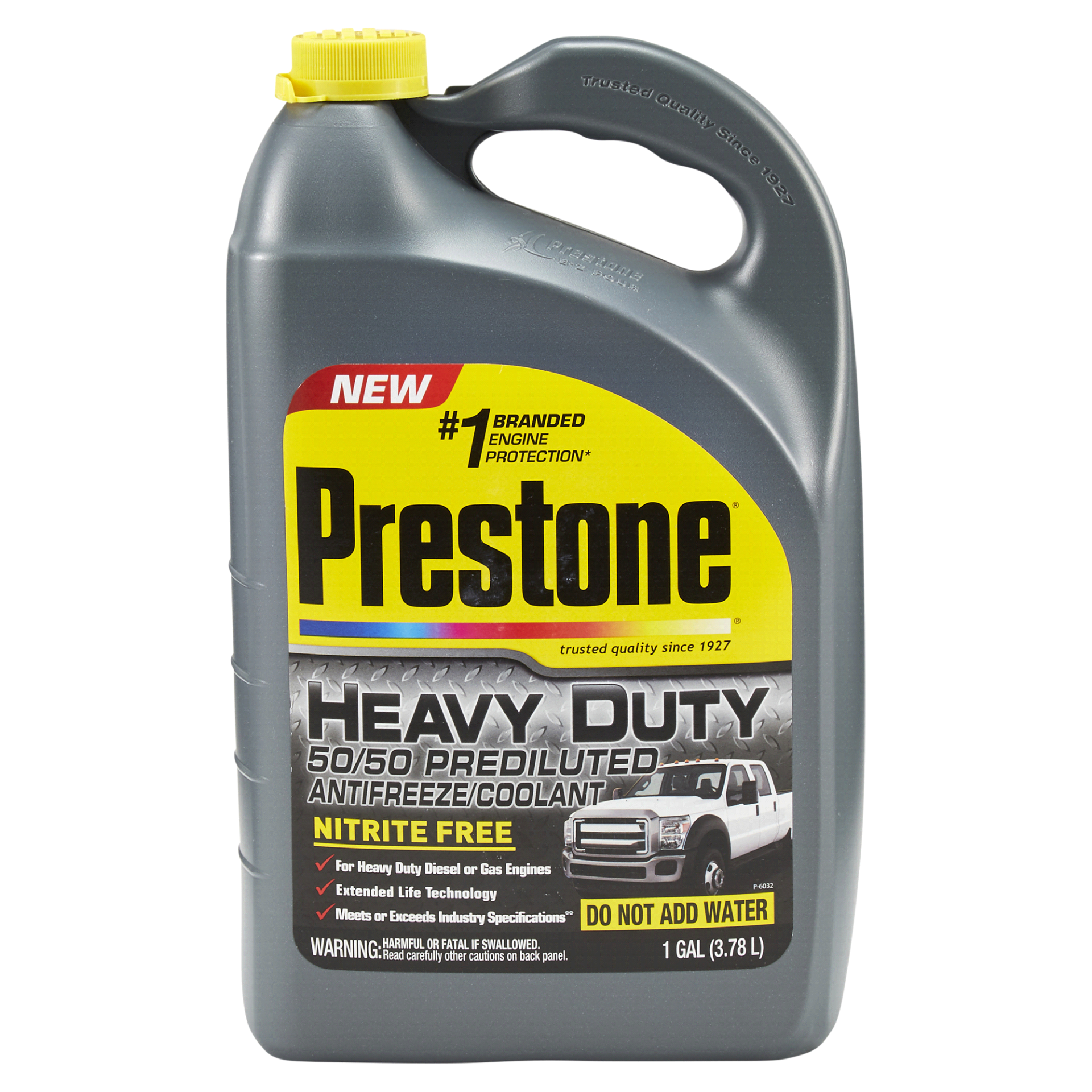 slide 1 of 5, Prestone HD 50/50 Prediluted Nitrite Free Extended Life (ELC) Antifreeze/Coolant for Heavy Duty Diesel or Gas Engines Gallon AF5200, 1 ct