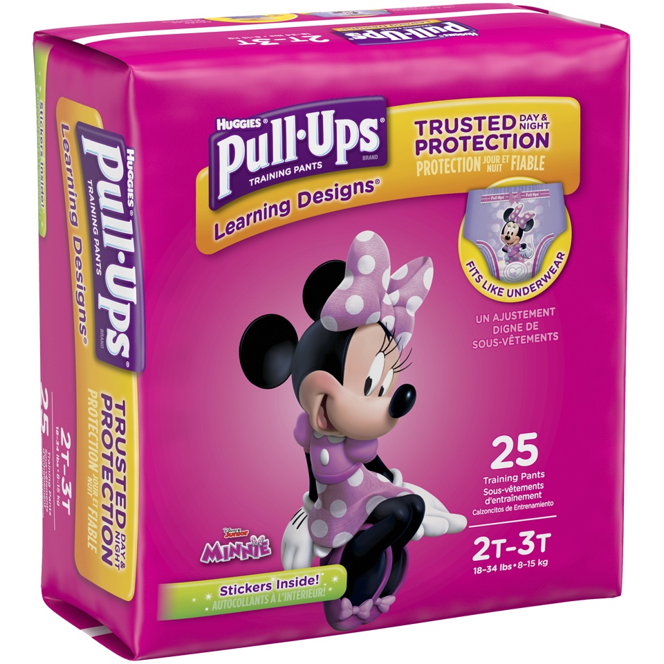 slide 2 of 3, Huggies Pull-Ups Learning Designs Training Pants For Girls, 2T - 3T, 25 ct
