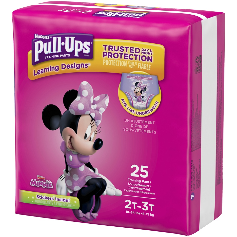 slide 3 of 3, Huggies Pull-Ups Learning Designs Training Pants For Girls, 2T - 3T, 25 ct