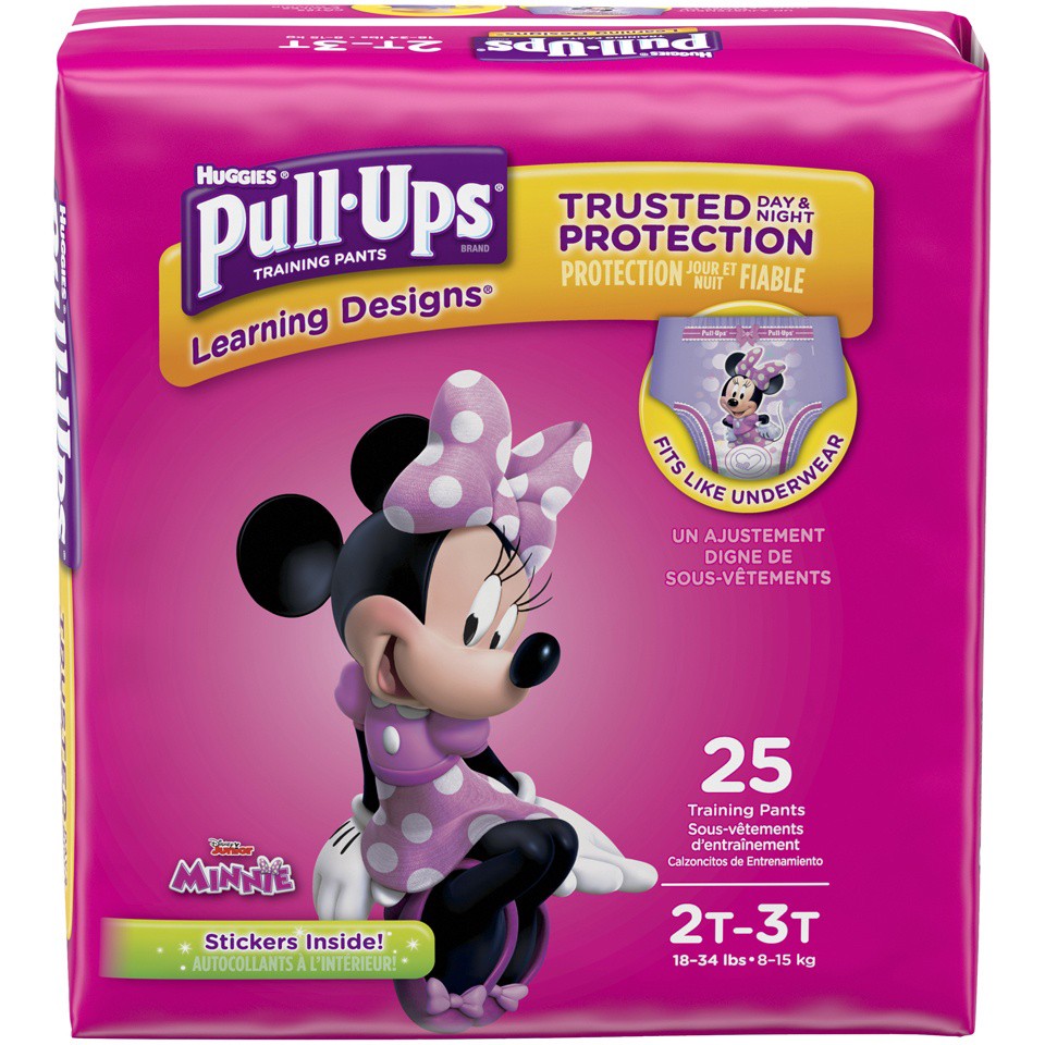 slide 1 of 3, Huggies Pull-Ups Learning Designs Training Pants For Girls, 2T - 3T, 25 ct