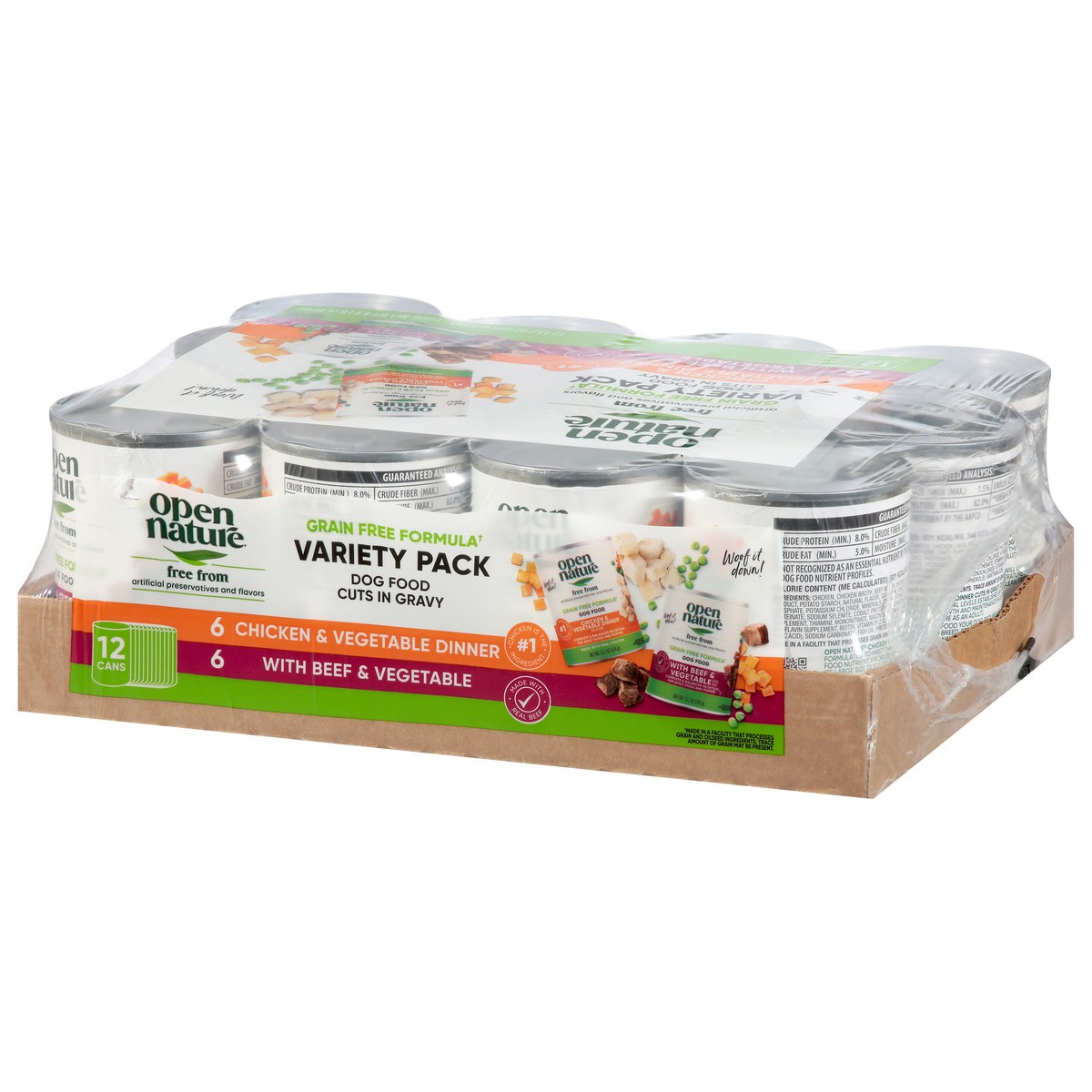 slide 3 of 4, Open Nature Dog Food Cuts In Gravy Variety Pack - 12-13.2 Oz, 12 ct; 13.2