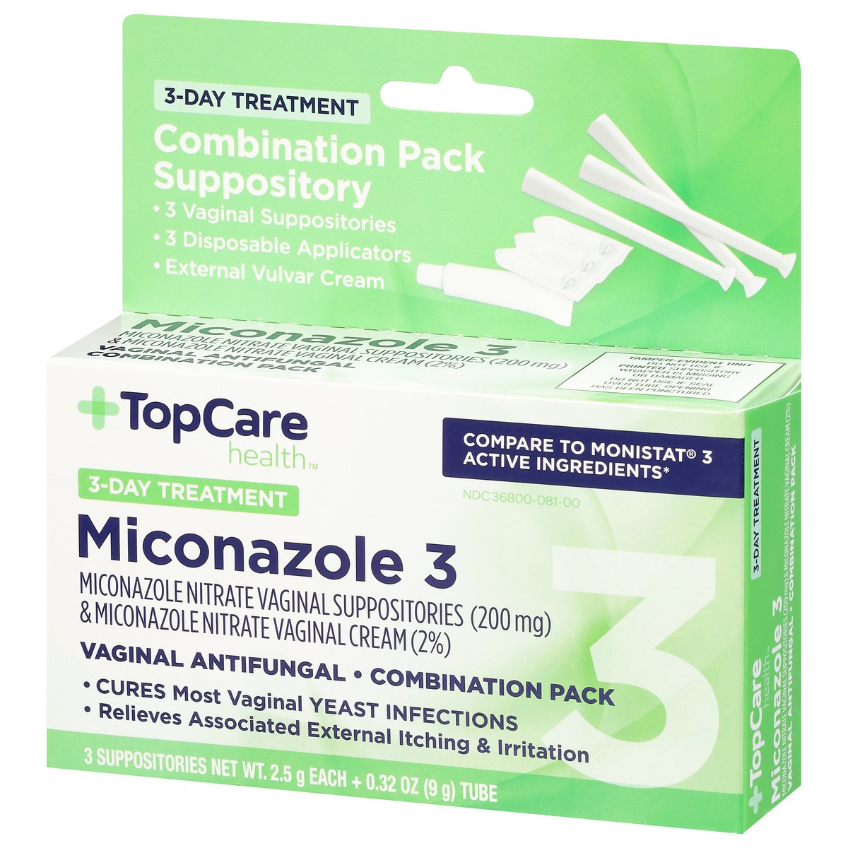 slide 2 of 9, TopCare Feminine Antifungal Miconazole, Cream & Insert-Topcare, 1 ct