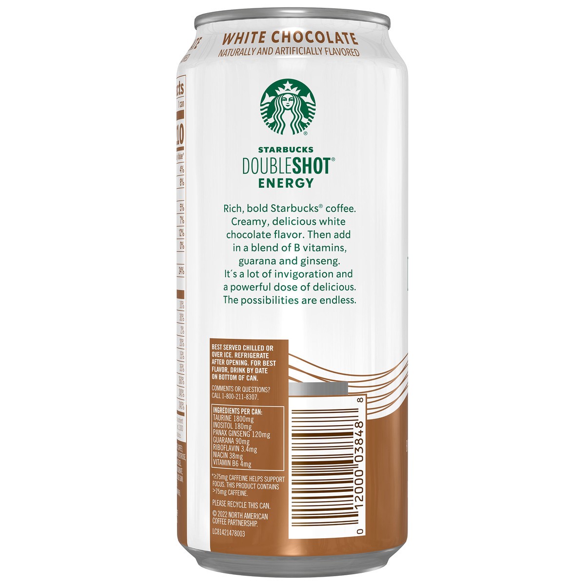 slide 3 of 4, Starbucks Double Shot White Chocolate Energy Coffee Beverage, 15 fl oz