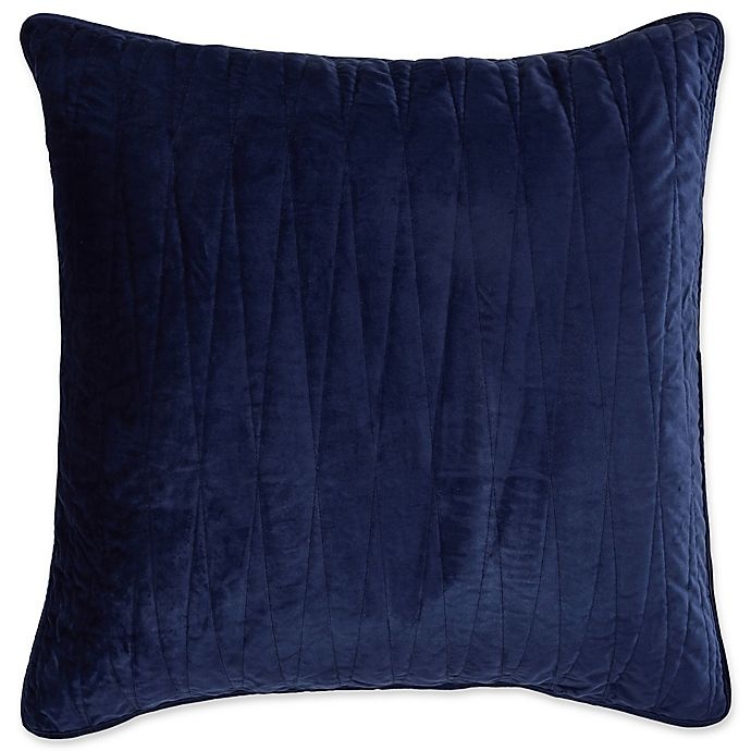 slide 1 of 1, Brielle Velvet European Pillow Sham - Navy, 1 ct