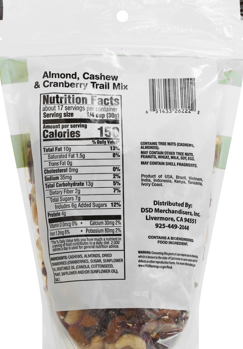slide 6 of 12, DSD Merchandisers Almond, Cashew & Cranberry Trail Mix 18 oz, 18 oz