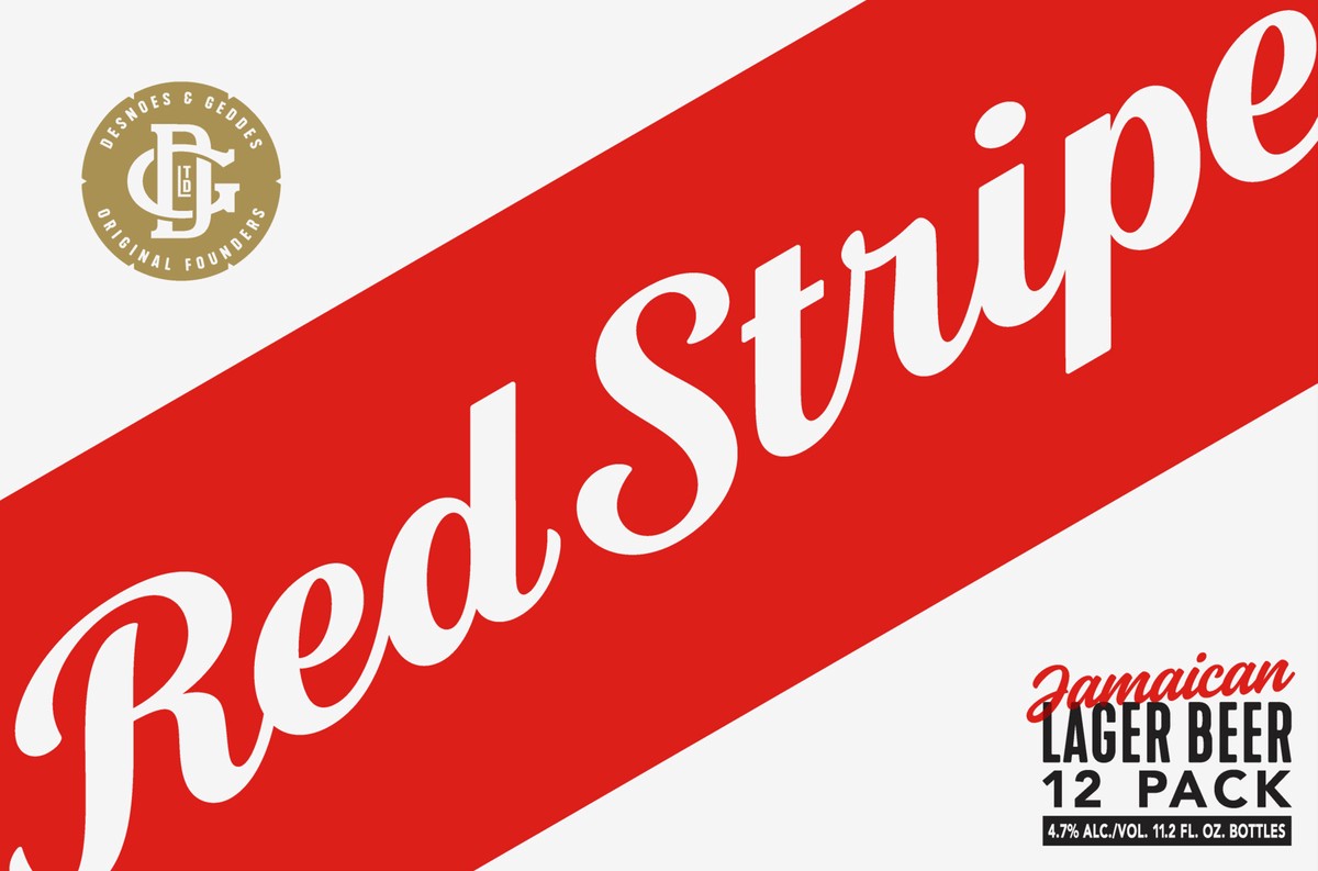 slide 1 of 21, Red Stripe 12 Pack Jamaican Lager Beer 12 - 11.2 fl oz Bottles, 12 ct; 12 oz