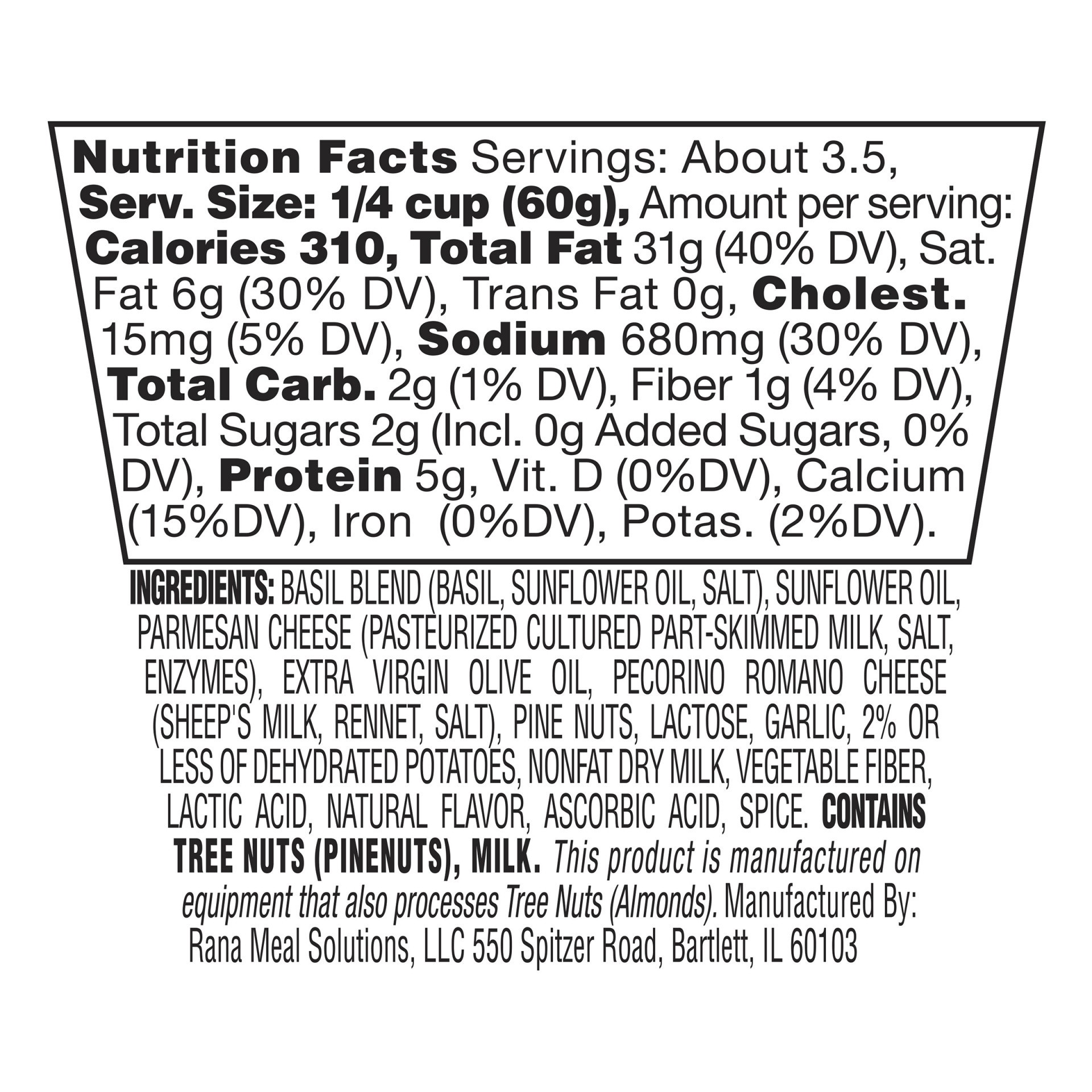 slide 5 of 9, Rana Basil Pesto 7 oz Cup\Tub, 7 oz