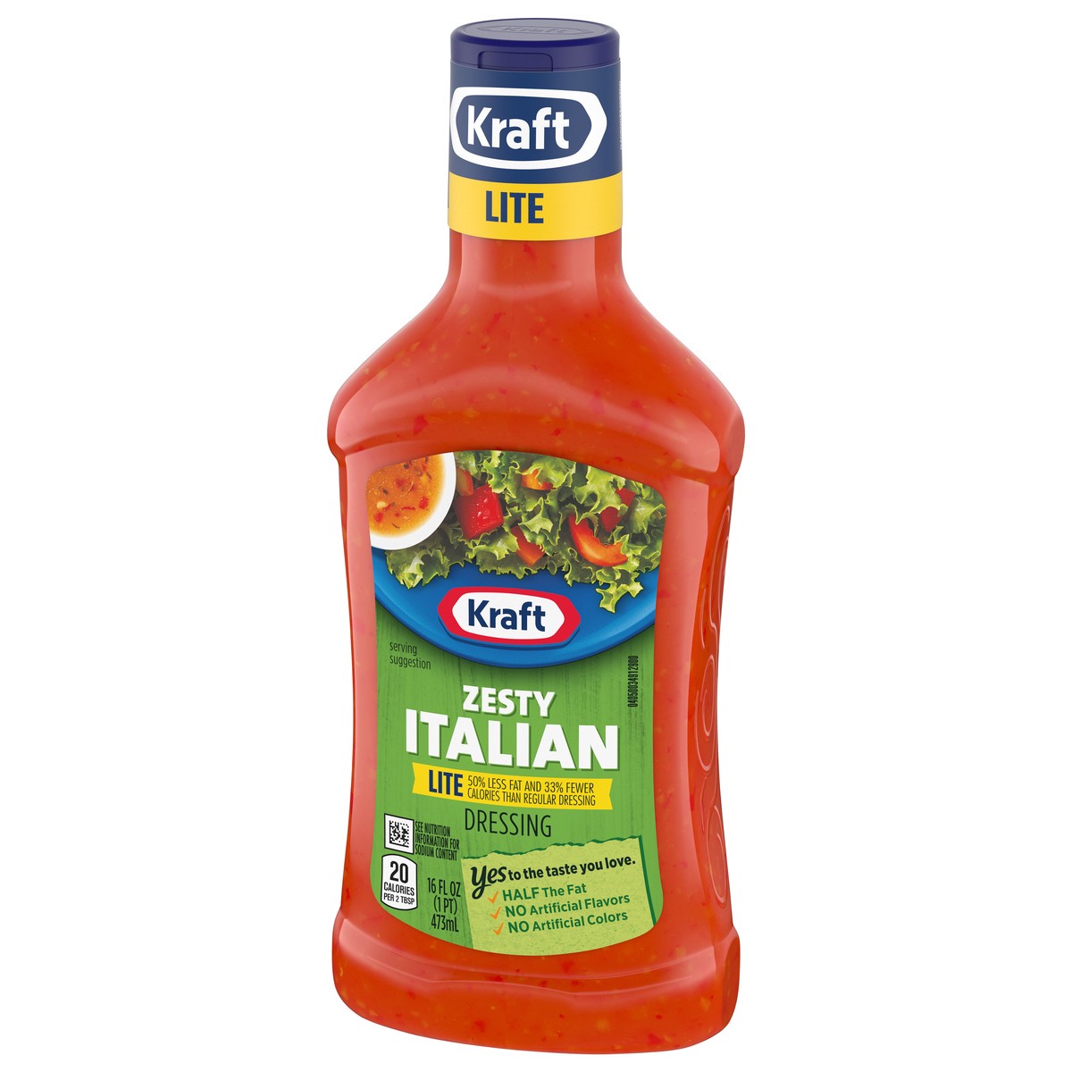 slide 7 of 9, Kraft Zesty Italian Lite Salad Dressing, 16 fl oz Bottle, 16 fl oz