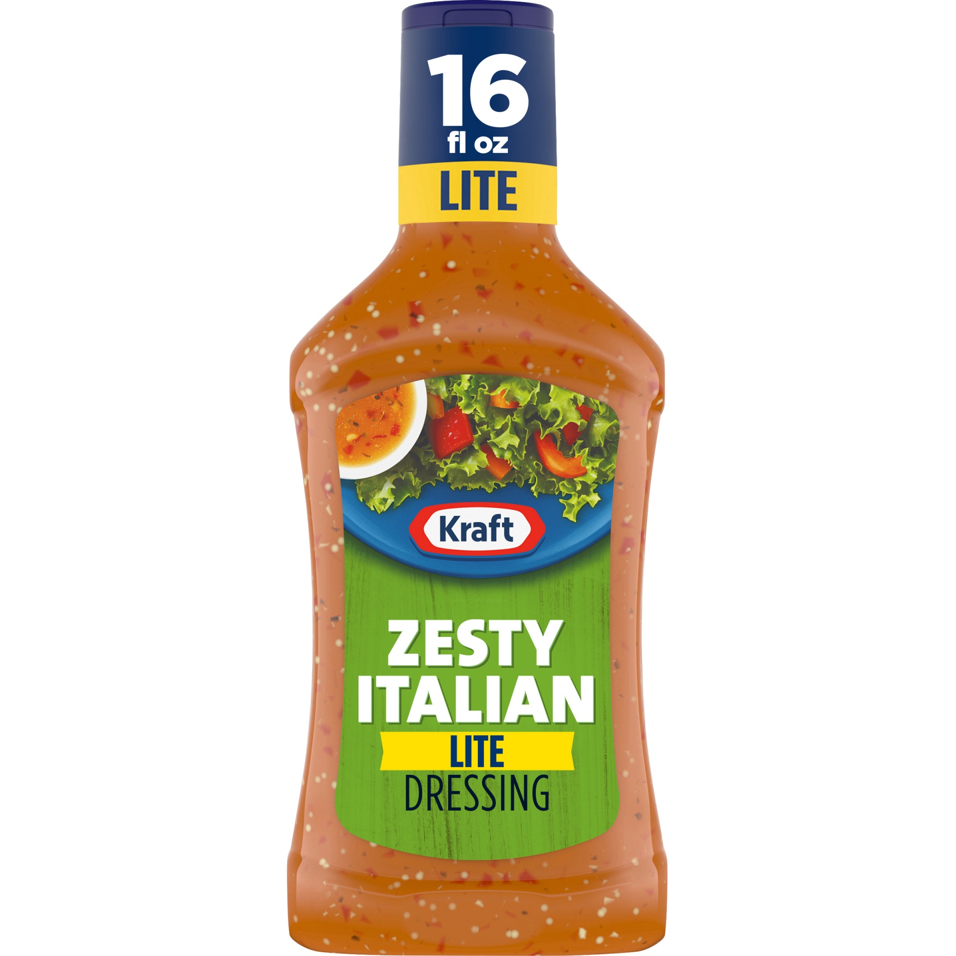 slide 1 of 1, Kraft Zesty Italian Lite Salad Dressing Bottle, 16 fl oz