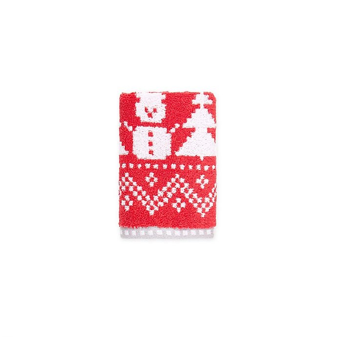 slide 1 of 1, Winter Wonderland Fairisle Snowman Hand Towels - Red, 2 ct