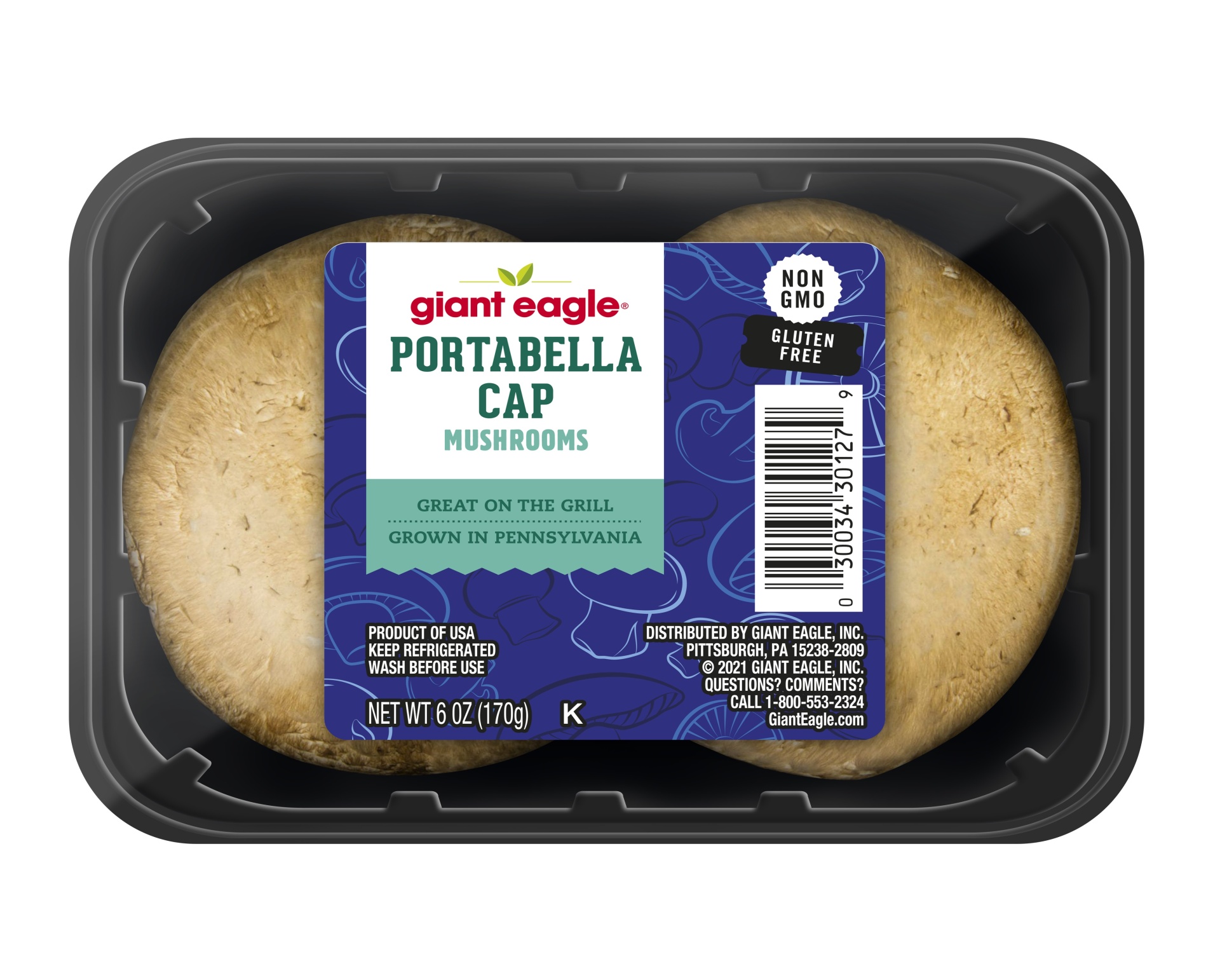 slide 1 of 1, Giant Eagle Portabella Mushroom Caps, 6 oz