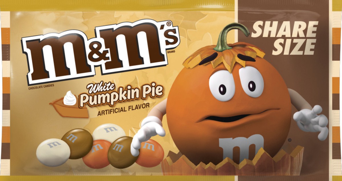 slide 2 of 2, M&M's White Pumpkin Pie Share Size Halloween, 2.47 oz