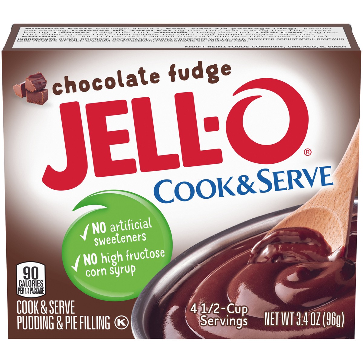 slide 1 of 5, Jell-O Pudding & Pie Filling, Cook & Serve, Chocolate Fudge, 3.4 oz