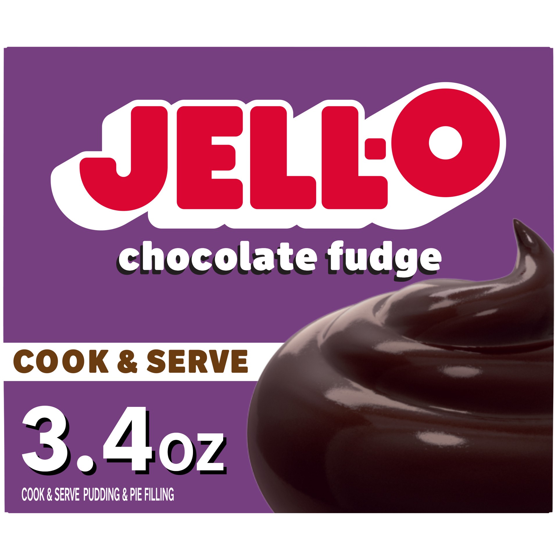 slide 1 of 5, Jell-O Cook & Serve Chocolate Fudge Artificially Flavored Pudding & Pie Filling Mix, 3.4 oz Box, 3.4 oz